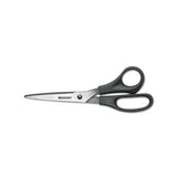 Value Line Stainless Steel Shears, 8" Long, 3.5" Cut Length, Black Straight Handle