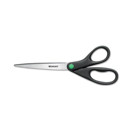 Kleenearth Scissors, 9" Long, 3.75" Cut Length, Black Straight Handle