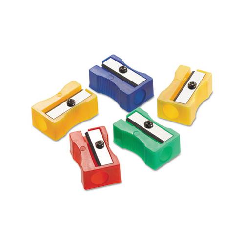One-hole Manual Pencil Sharpeners, 4" X 2" X 1", Assorted Colors, 24-pack