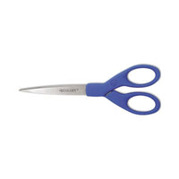 Preferred Line Stainless Steel Scissors, 7" Long, 2.5" Cut Length, Blue Straight Handle
