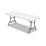 Resin Rectangular Folding Table, Square Edge, 72w X 30d X 29h, Platinum