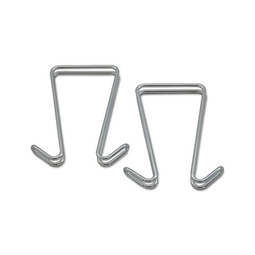 Double Sided Partition Garment Hook, Silver, Steel, 2-pk
