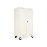 Assembled Mobile Storage Cabinet, W-adjustable Shelves 36w X 24d X 66h, Putty