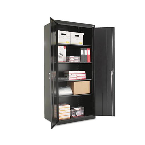 Assembled 78" High Storage Cabinet, W-adjustable Shelves, 36w X 24d, Black