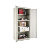 Assembled 78" High Storage Cabinet, W-adjustable Shelves, 36w X 24d, Light Gray