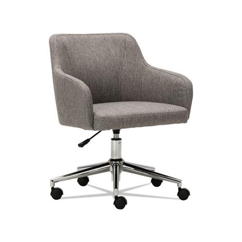 Alera Captain Series Mid-back Chair, Supports Up To 275 Lbs, Gray Tweed Seat-gray Tweed Back, Chrome Base