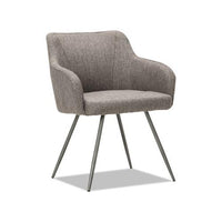 Alera Captain Series Guest Chair, 24" X 24.5" X 30.25", Gray Tweed Seat-gray Tweed Back, Chrome Base