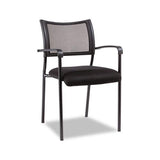 Alera Eikon Series Stacking Mesh Guest Chair, Black Seat-black Back, Black Base, 2-carton