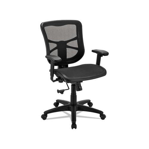 Alera Elusion Series Mesh Mid-back Swivel-tilt Chair, Supports Up To 275 Lbs., Black Seat-black Back, Black Base