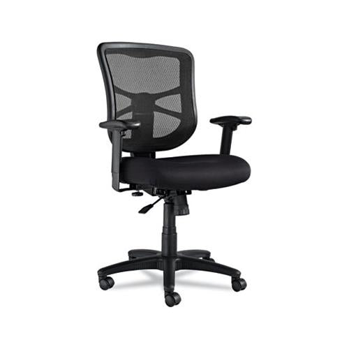 Alera Elusion Series Mesh Mid-back Swivel-tilt Chair, Supports Up To 275 Lbs., Black Seat-black Back, Black Base