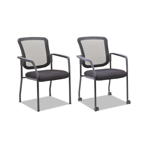 Mesh Guest Stacking Chair, Supports Up To 275 Lbs., Black Seat-black Back, Black Base