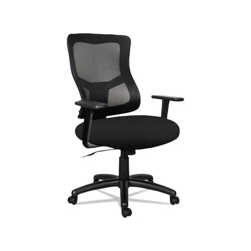 Alera Elusion Ii Series Mesh Mid-back Swivel-tilt Chair With Adjustable Arms, Up To 275 Lbs, Black Seat-back, Black Base