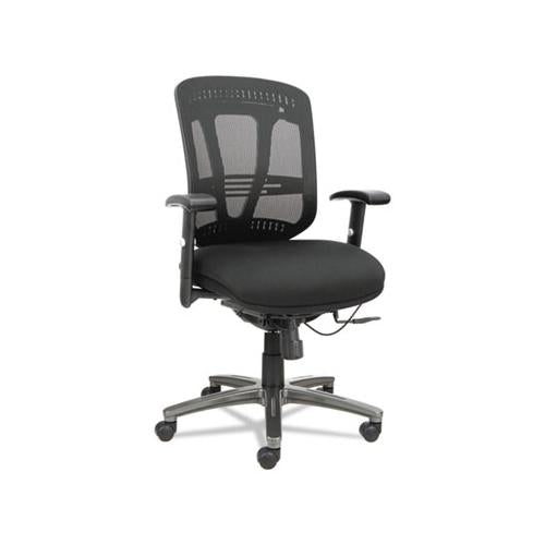 Alera Eon Series Multifunction Mid-back Cushioned Mesh Chair, Supports Up To 275 Lbs, Black Seat-black Back, Black Base