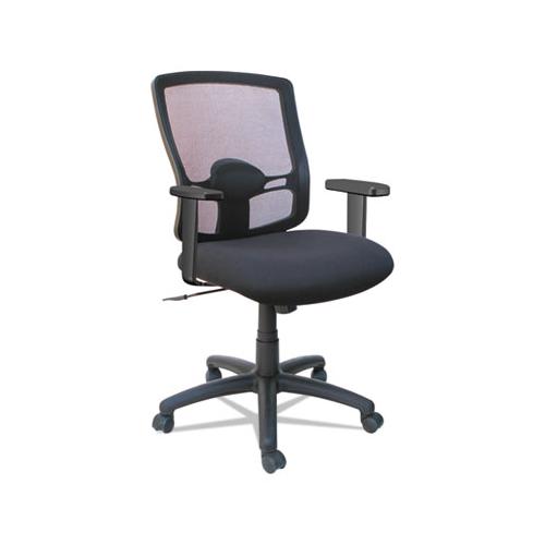 Alera Etros Series Mesh Mid-back Petite Swivel-tilt Chair, Supports Up To 275 Lbs, Black Seat-black Back, Black Base