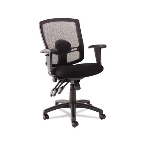 Alera Etros Series Mesh Mid-back Petite Multifunction Chair, Supports Up To 275 Lbs, Black Seat-black Back, Black Base