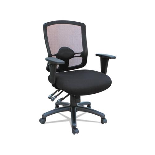 Alera Etros Series Mid-back Multifunction With Seat Slide Chair, Supports Up To 275 Lbs, Black Seat-black Back, Black Base