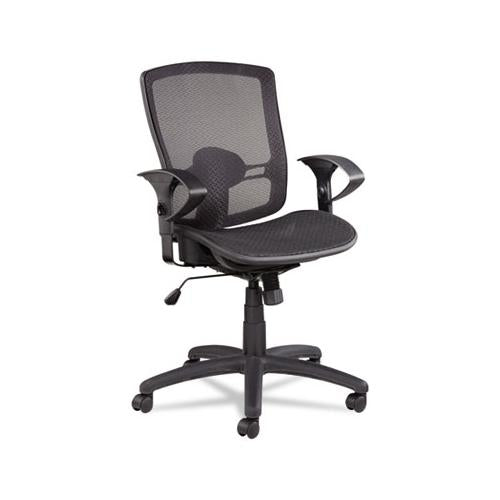 Alera Etros Series Suspension Mesh Mid-back Synchro Tilt Chair, Supports Up To 275 Lbs, Black Seat-black Back, Black Base