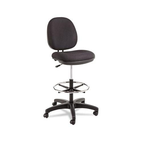 Alera Interval Series Swivel Task Stool, 33.26" Seat Height, Supports Up To 275 Lbs, Black Seat-black Back, Black Base