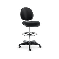 Alera Interval Series Swivel Task Stool, 33.26" Seat Height, Supports Up To 275 Lbs, Black Seat-black Back, Black Base