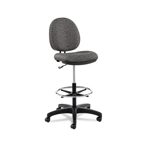 Alera Interval Series Swivel Task Stool, 33.26" Seat Height, Supports Up To 275 Lbs, Graphite Gray Seat-back, Black Base