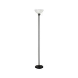 Floor Lamp, 71" High, Translucent Plastic Shade, 11.25"w X 11.25"d X 71"h, Matte Black