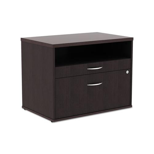 Alera Open Office Series Low File Cabient Credenza, 29.5w X 19.13d X 22.88h, Espresso