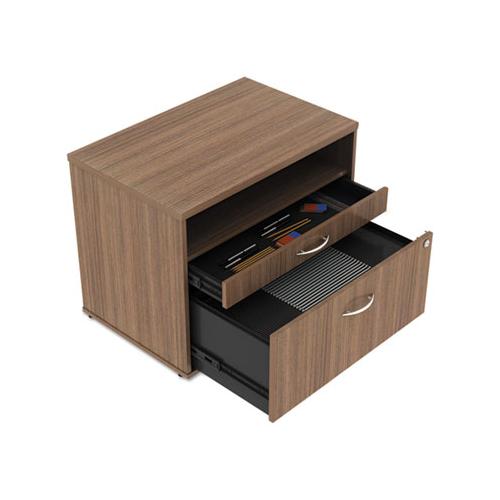 Alera Open Office Series Low File Cabinet Credenza, 29.5w X19.13d X 22.88h,walnut