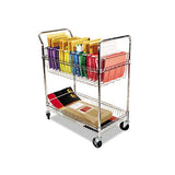 Carry-all Cart-mail Cart, Two-shelf, 34.88w X 18d X 39.5h, Silver