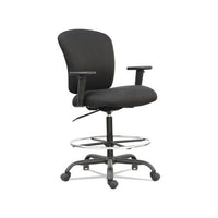 Alera Mota Series Big And Tall Stool, 32.67" Seat Height, Supports Up To 450 Lbs, Black Seat-black Back, Black Base