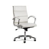 Alera Neratoli Mid-back Slim Profile Chair, Supports Up To 275 Lbs, White Seat-white Back, Chrome Base