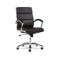 Alera Neratoli Mid-back Slim Profile Chair, Supports Up To 275 Lbs, Black Seat-black Back, Chrome Base