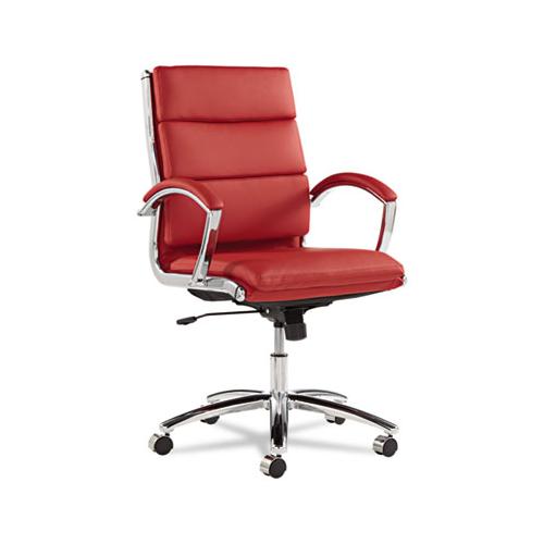 Alera Neratoli Mid-back Slim Profile Chair, Supports Up To 275 Lbs, Red Seat-red Back, Chrome Base