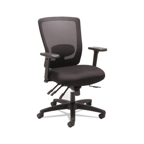 Alera Envy Series Mesh Mid-back Multifunction Chair, Supports Up To 250 Lbs., Black Seat-black Back, Black Base