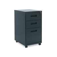 Three-drawer Metal Pedestal File, 14.96w X 19.29d X 27.75h, Black