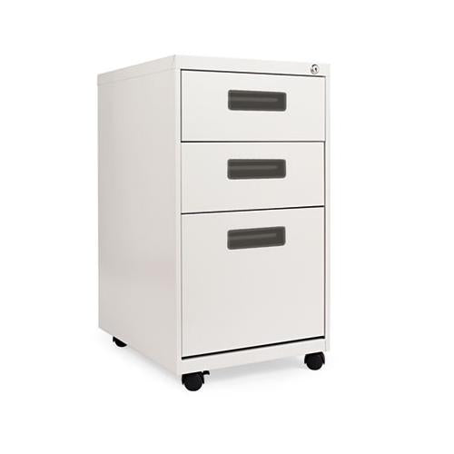 Three-drawer Metal Pedestal File, 14.96w X 19.29d X 27.75h, Light Gray