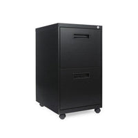 Two-drawer Metal Pedestal File, 14.96w X 19.29d X 27.75h, Black