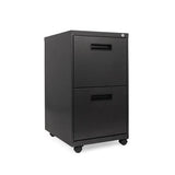 Two-drawer Metal Pedestal File, 14.96w X 19.29d X 27.75h, Charcoal