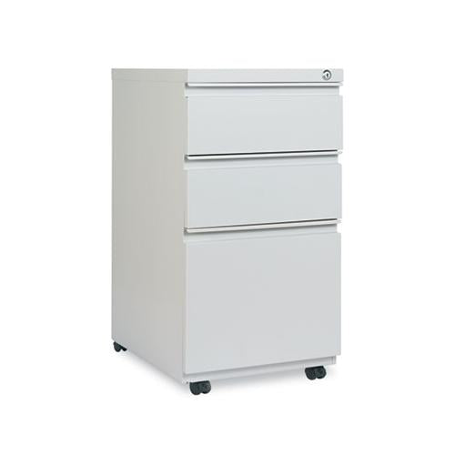 Three-drawer Pedestal File With Full-length Pull, 14.96w X 19.29d X 27.75h, Light Gray