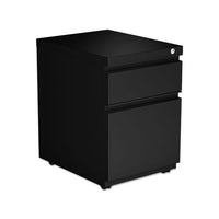 Two-drawer Metal Pedestal Box File With Full-length Pull, 14.96w X 19.29d X 21.65h, Black