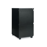 Two-drawer Metal Pedestal File With Full-length Pull, 14.96w X 19.29d X 27.75h, Black