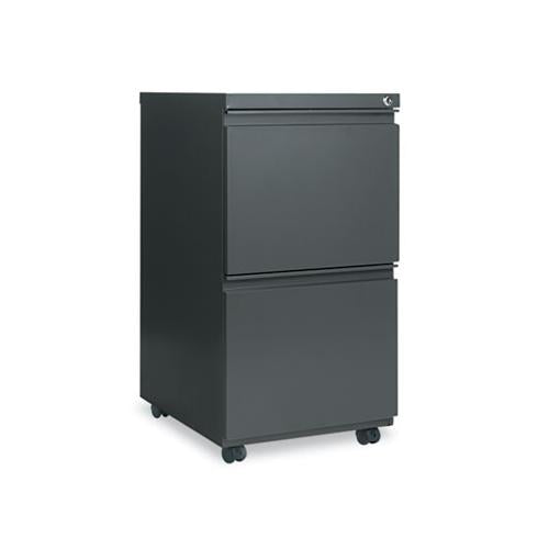 Two-drawer Metal Pedestal File With Full-length Pull, 14.96w X 19.29d X 27.75h, Charcoal