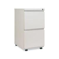 Two-drawer Metal Pedestal File With Full-length Pull, 14.96w X 19.29d X 27.75h, Light Gray