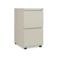 Two-drawer Metal Pedestal File With Full-length Pull, 14.96w X 19.29d X 27.75h, Putty