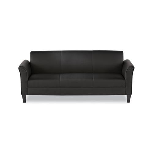 Alera Reception Lounge Furniture, 3-cushion Sofa, 77w X 31.5d X 32h, Black