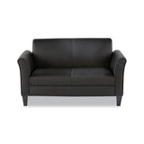 Alera Reception Lounge Furniture, Loveseat, 55.5w X 31.5d X 32h, Black