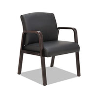 Alera Reception Lounge Wl Series Guest Chair, 24.21'' X 26.14'' X 32.67'', Black Seat-black Back, Espresso Base