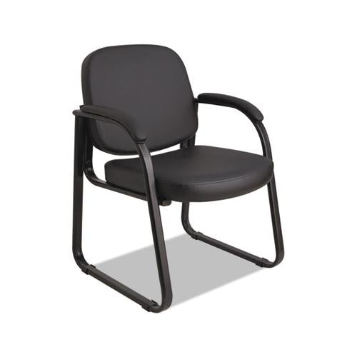 Alera Genaro Series Half-back Sled Base Guest Chair, 24.63" X 26.63" X 34", Black Seat-black Back, Black Base