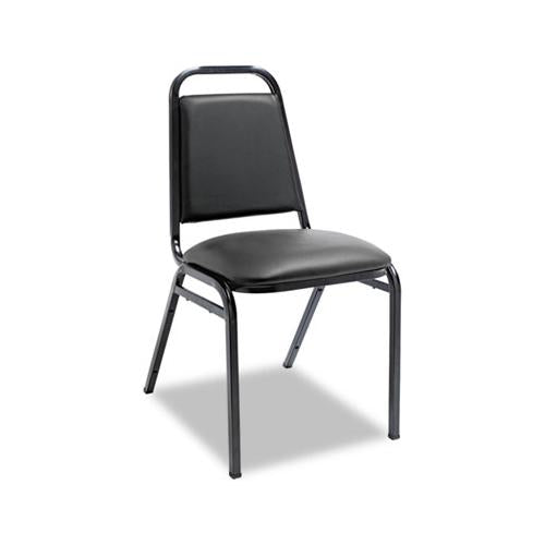 Padded Steel Stacking Chair, Black Seat-black Back, Black Base, 4-carton