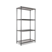 Nsf Certified Industrial 4-shelf Wire Shelving Kit, 36w X 18d X 72h, Black