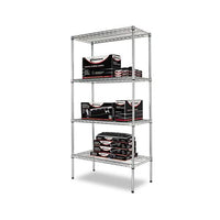 Nsf Certified Industrial 4-shelf Wire Shelving Kit, 36w X 18d X 72h, Silver